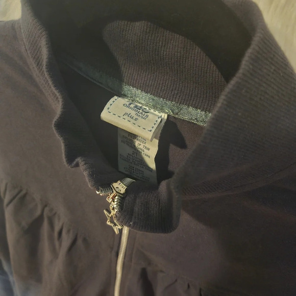 725 Originals Plus Zip-Up Ruched Sweater w/Pockets - Picture 5 of 7